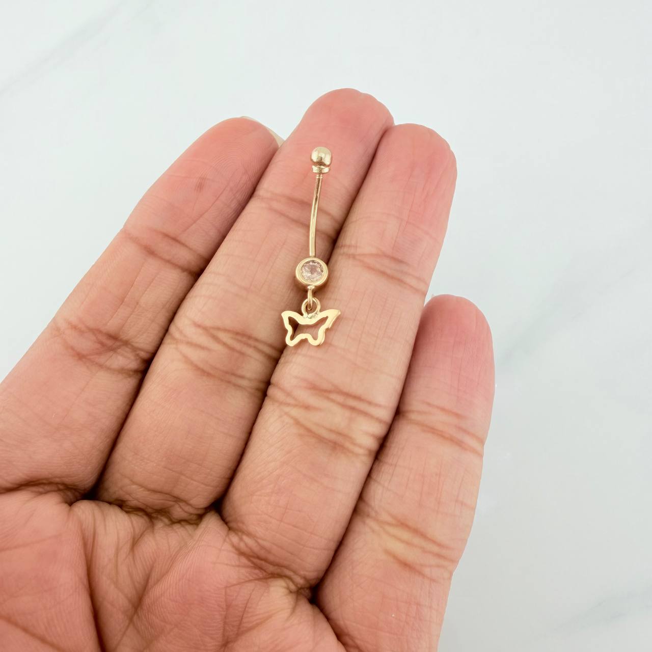 Navel Piercing Butterfly Pendant 0.7 g / 1 in 18K Yellow Gold