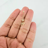 Navel Piercing Butterfly Pendant 0.7 g / 1 in 18K Yellow Gold
