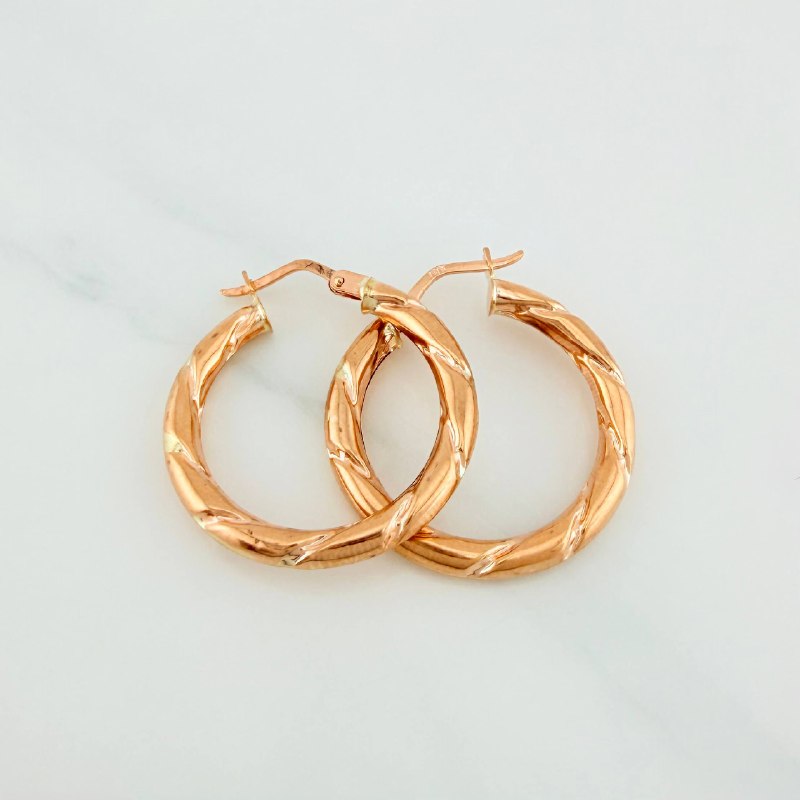 Candongas Rox Lisa 2.75 g / 1 in Oro Rosa 18K