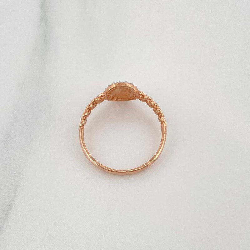 Cuban Crown Ring 1.9 g / T6 3/4 Two-Tone White Rose Gold 18K
