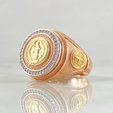 Anillo Marco Circular San Benito 8.7gr / T10 / Circones Blancos Tres Oros 18K *
