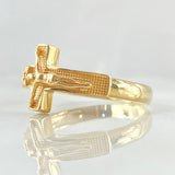 Anillo Cruz Cristo Texturizado 4.55gr / T10 3/4 / Oro Amarillo 18K *