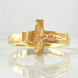 Anillo Cruz Cristo Texturizado 4.55gr / T10 3/4 / Oro Amarillo 18K *