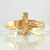 Anillo Cruz Cristo Texturizado 4.55gr / T10 3/4 / Oro Amarillo 18K *