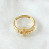 Anillo Cruz Cristo Texturizado 4.55gr / T10 3/4 / Oro Amarillo 18K *
