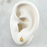 Topos Corona Real Basteada 0.8gr / 6.5mm Circones Verdes Blancos Oro Amarillo 18K