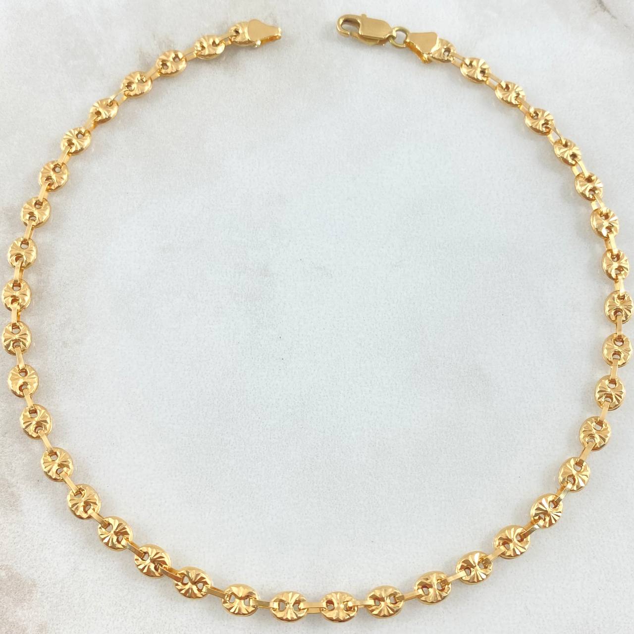 GC Anklet 4.85gr / 10.6in / 4mm / Diamond Cut 18K Gold