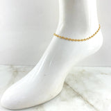 GC Anklet 4.85gr / 10.6in / 4mm / Diamond Cut 18K Gold
