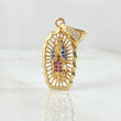 Pendant Virgin Guadalupe 3gr / 1.3in / White, Blue, Fuchsia Zirconia 18K Gold