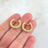 Hoop Earrings 4.85gr / 0.7in / White Zirconia 18K Gold ©
