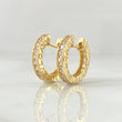 Hoop Earrings 4.85gr / 0.7in / White Zirconia 18K Gold ©