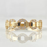 Anillo Cubano Parcial 1.75gr / T6 3/4 / Circones Blancos Oro Amarillo 18K ©