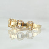 Anillo Cubano Parcial 1.75gr / T6 3/4 / Circones Blancos Oro Amarillo 18K ©