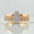 Double Tupido Ring 4.6gr / T7 1/2 / White Zircons 18K Gold ©