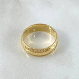 Beaded Edge Ring 5.05gr / White Zirconia 18K Gold