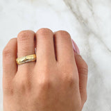 Beaded Edge Ring 5.05gr / White Zirconia 18K Gold