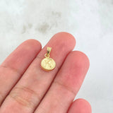 Dije Letra K 0.4gr / 1.4cm / Circulo Cargador Bordeado Oro Amarillo 18K