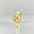 Dije Letra K 0.4gr / 1.4cm / Circulo Cargador Bordeado Oro Amarillo 18K