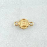 Charm Letter E 0.45gr / 0.6in / Bordered Charger Circle 18K Gold