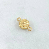 Charm Letter E 0.45gr / 0.6in / Bordered Charger Circle 18K Gold