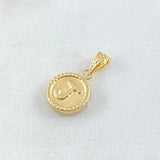 Dije Letra J 0.4gr / 1.5cm / Circulo Cargador Bordeado Oro Amarillo 18K *