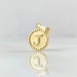 Pendant Letter J 0.55gr / 0.7in / Bordered Circle Charger 18K Gold