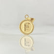 Pendant Letter F 0.55gr / 0.7in / Bordered Circle Charger 18K Gold *