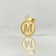 Dije Letra M 0.6gr / 1.7cm-Mate-Bordeado Oro Amarillo 18K ©
