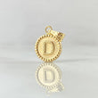 Dije Letra D 0.65gr / 1.7cm / Circulo Cargador Bordeado Oro Amarillo 18K