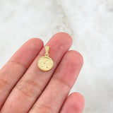 Dije Letra K 0.55gr / 1.7cm / Circulo Cargador Bordeado Oro Amarillo 18K