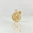 Dije Letra K 0.55gr / 1.7cm / Circulo Cargador Bordeado Oro Amarillo 18K