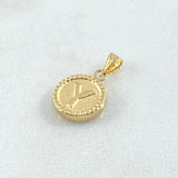 Dije Letra Y 0.55gr / 1.7cm / Circulo Cargador Bordeado Oro Amarillo 18K