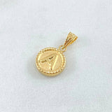 Pendant Letter A 0.55gr / 0.7in / Matte / Bordered 18K Gold ©