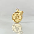 Pendant Letter A 0.55gr / 0.7in / Matte / Bordered 18K Gold ©
