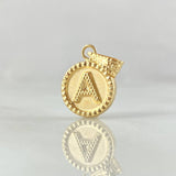 Pendant Letter A 0.55gr / 0.7in / Matte / Bordered 18K Gold ©