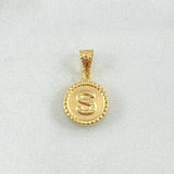 Dije Letra S 0.65gr / 1.7cm-Mate-Bordeado Oro Amarillo 18K ©