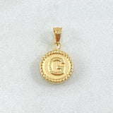 Pendant Letter G 0.55gr / 0.7in / Bordered Circle Charger 18K Gold