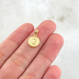 Pendant Letter G 0.55gr / 0.7in / Bordered Circle Charger 18K Gold