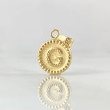 Pendant Letter G 0.55gr / 0.7in / Bordered Circle Charger 18K Gold