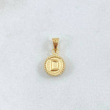 Pendant Letter D 0.45gr / 0.6in / Matte / Bordered 18K Gold ©