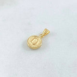 Pendant Letter D 0.45gr / 0.6in / Matte / Bordered 18K Gold ©