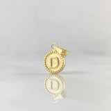 Pendant Letter D 0.45gr / 0.6in / Matte / Bordered 18K Gold ©
