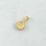 Dije Letra F 0.4gr / 1.4cm / Circulo Cargador Bordeado Oro Amarillo 18K *