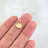 Dije Letra M 0.44gr / 1.4cm / Circulo Cargador Bordeado Oro Amarillo 18K *