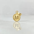 Pendant Letter M 0.45gr / 0.6in / Bordered Circle Charger 18K Gold