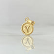 Dije Letra Y 0.45gr / 1.4cm / Circulo Cargador Bordeado Oro Amarillo 18K