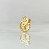 Dije Letra Y 0.45gr / 1.4cm / Circulo Cargador Bordeado Oro Amarillo 18K *