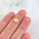 Dije Letra G 0.4gr / 1.5cm / Circulo Texturizado Oro Amarillo 18K *