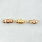 Charm Rustic Barrel Textured 0.7gr / 1.5in / Three Links 18K Gold