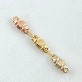 Herraje Retazo Rustico Barril Texturizado 0.7gr / Tres Eslabones Tres Oros 18K ©